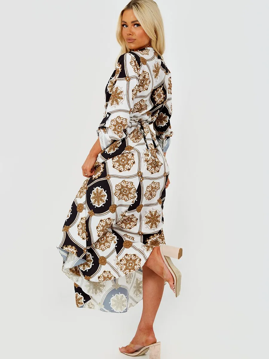 Erica Chain Detail Pattern Print Maxi Dress In Monochrome sold by Vivichi product image thumbnail 4