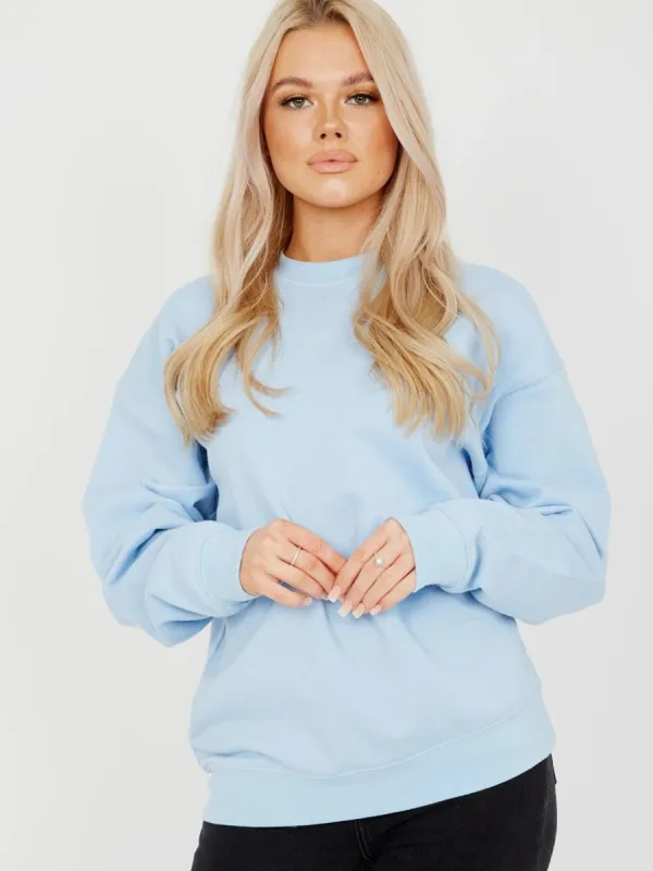 Simonne Plain Sweatshirt Jumper In Blue sold by Vivichi