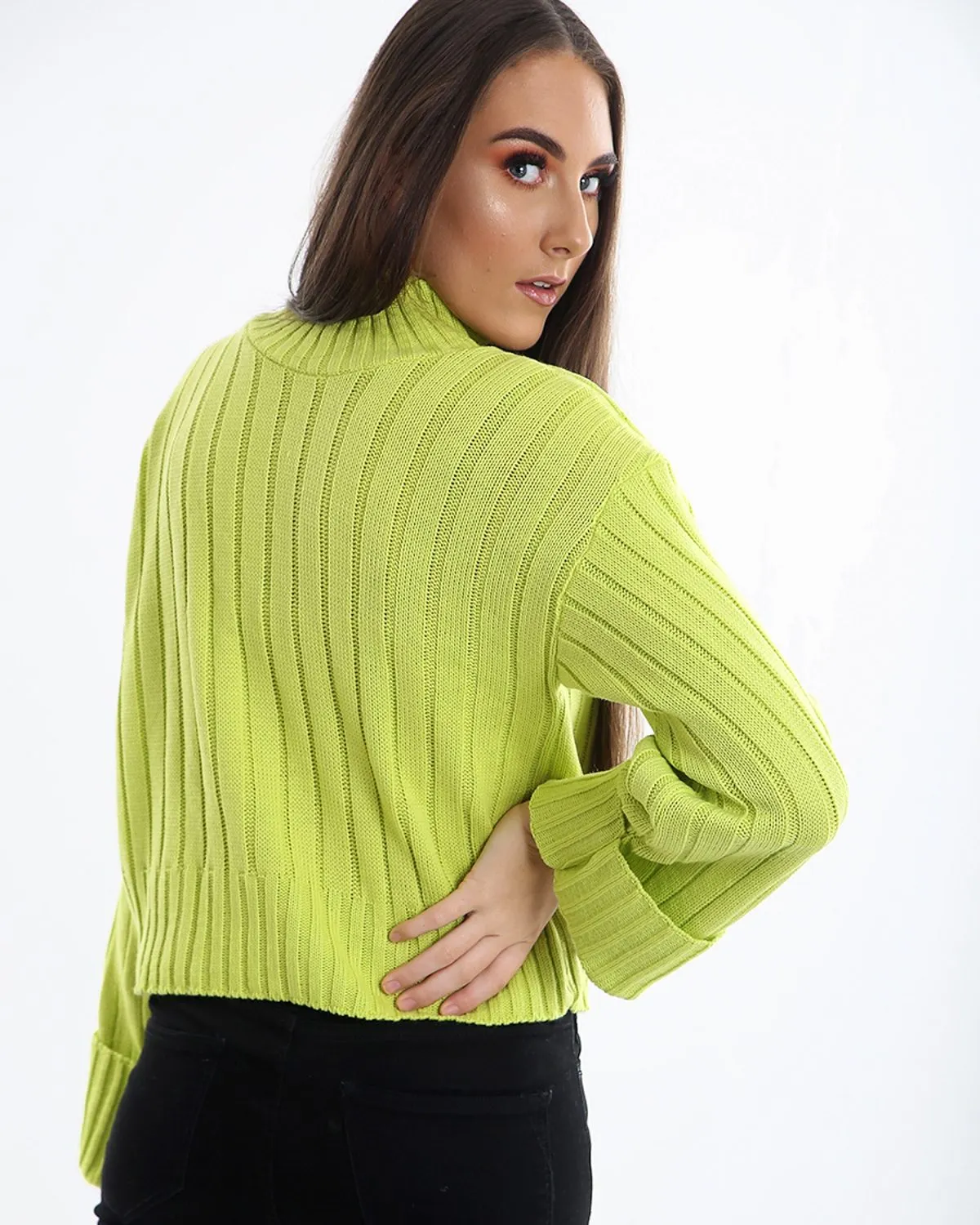 Karlie Turtle Neck Knitted Jumper In Lime sold by Vivichi product image thumbnail 2