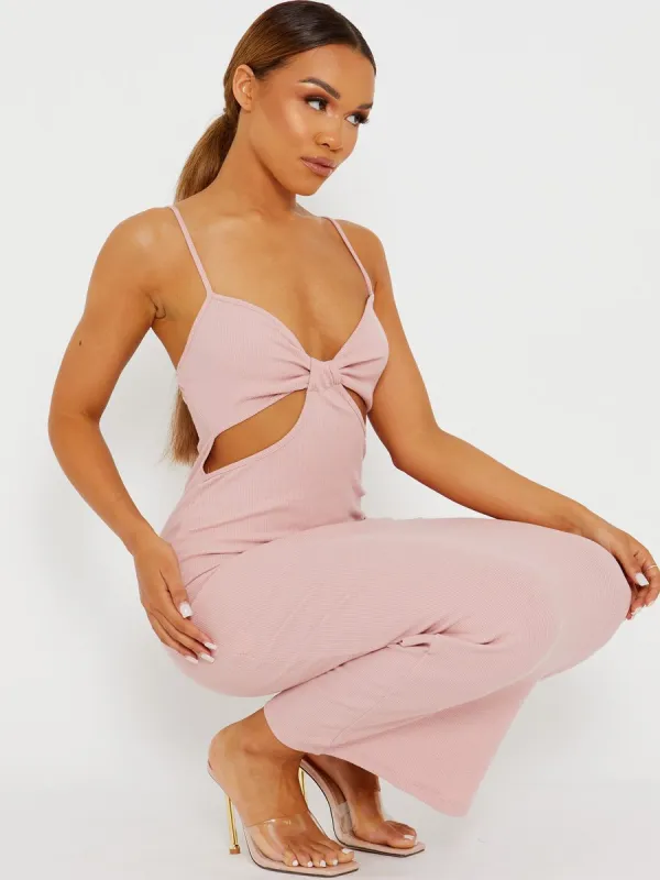 Corrine Cut Out Ribbed Cami Maxi Dress In Rose sold by Vivichi