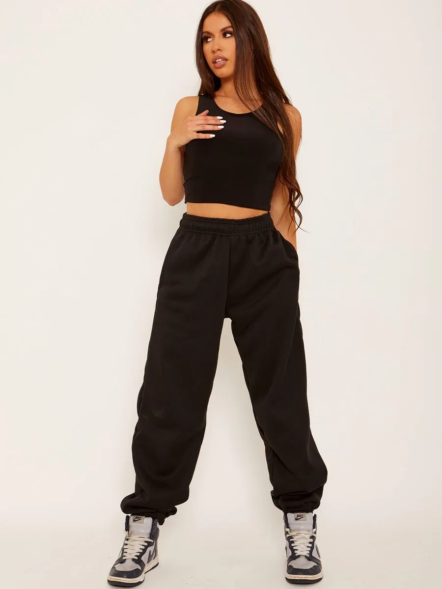 Barbara Oversized Fleece Joggers In Black sold by Vivichi product image thumbnail 5