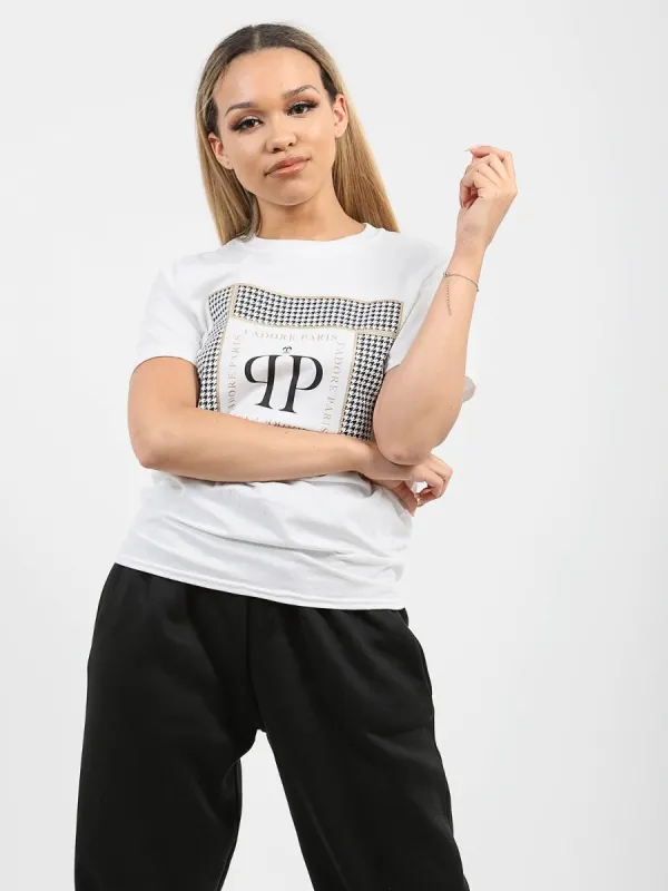 J'Adore Paris Print T-Shirt In White sold by Vivichi