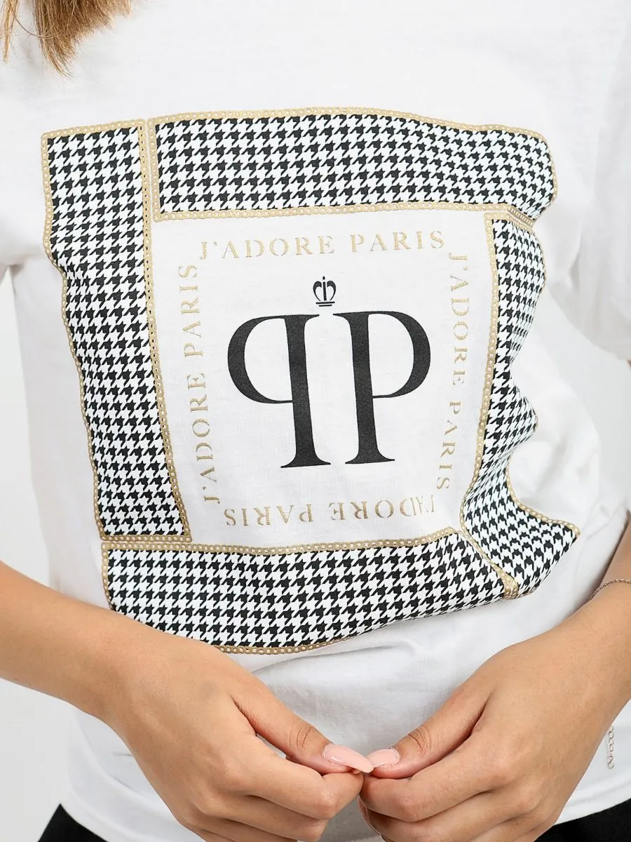 J'Adore Paris Print T-Shirt In White sold by Vivichi product image thumbnail 2