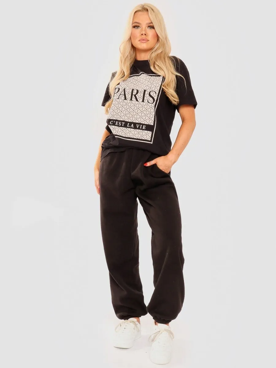 Danna Geometric Paris Graphic Printed T-Shirt In Black sold by Vivichi product image thumbnail 2