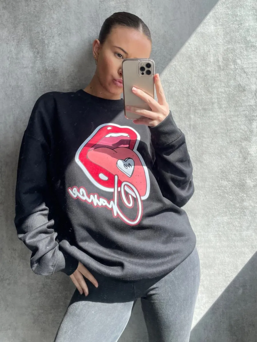 Emilly No Chance Graphic Sweatshirt Jumper In Black sold by Vivichi product image thumbnail 2