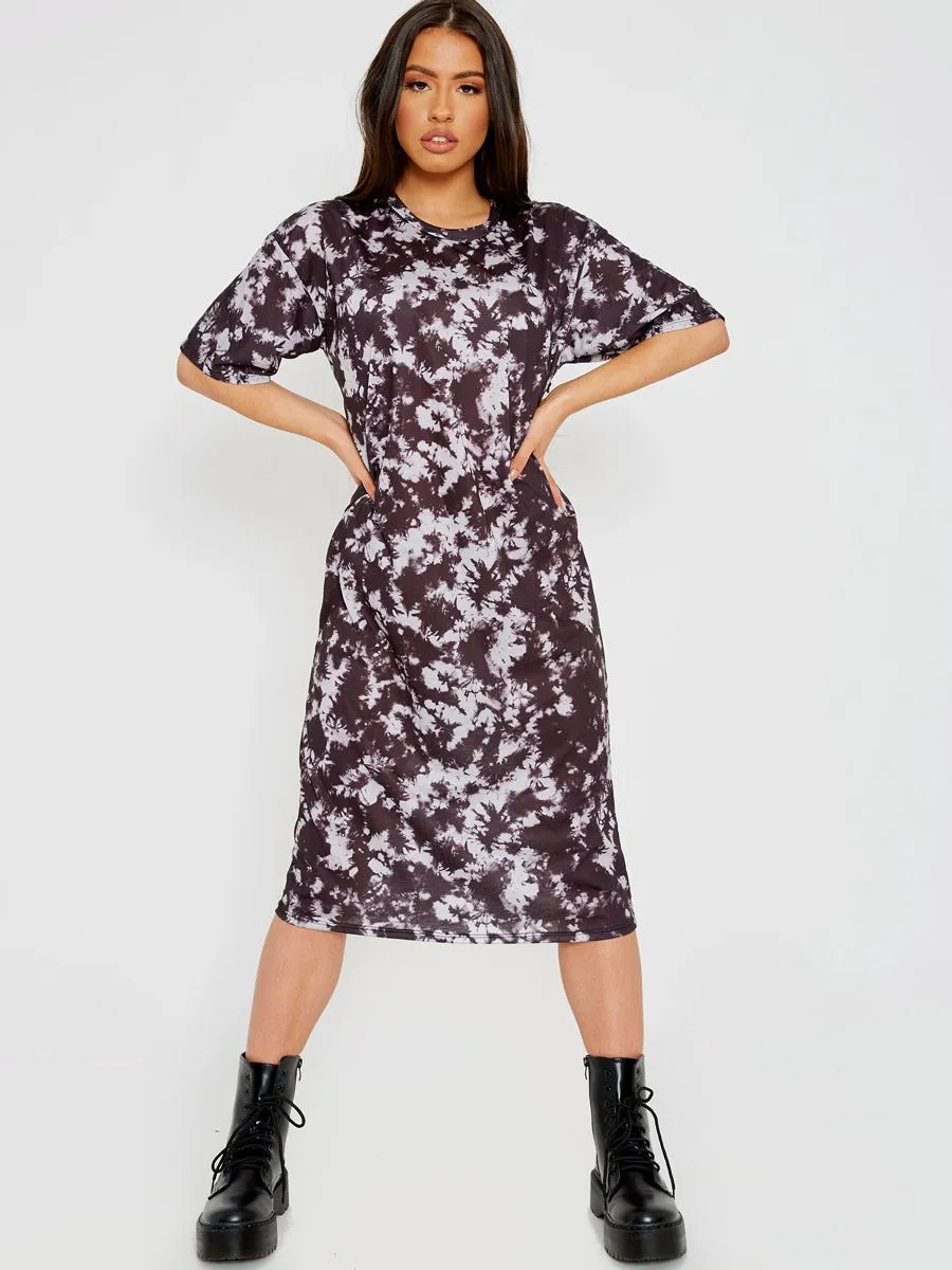 Paris Tie-Dye Midi Dress In Black sold by Vivichi product image thumbnail 2