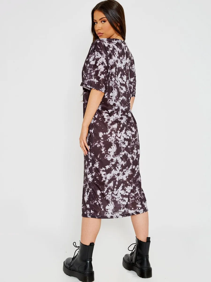 Paris Tie-Dye Midi Dress In Black sold by Vivichi product image thumbnail 3