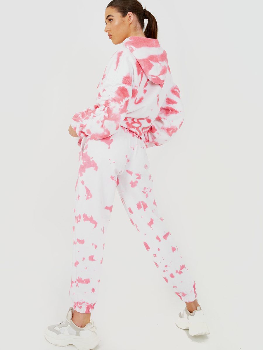 Angella Tie-Dye Oversized Fleece Joggers In Pink sold by Vivichi product image thumbnail 3