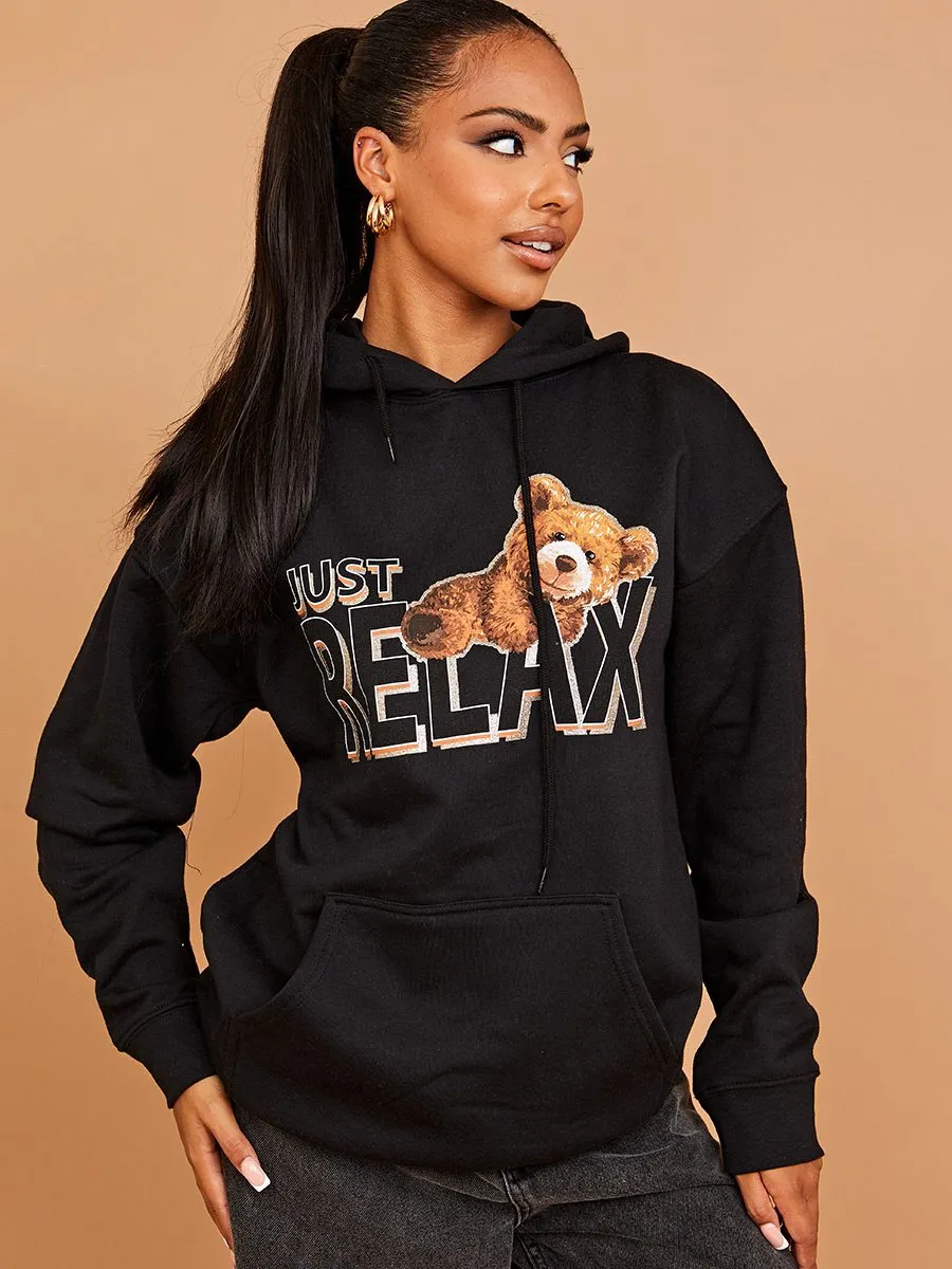 Nelly Just Relax Graphic Print Hoodie In Black sold by Vivichi product image thumbnail 2