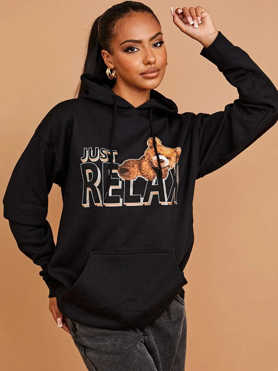 Nelly Just Relax Graphic Print Hoodie In Black sold by Vivichi product image thumbnail 3