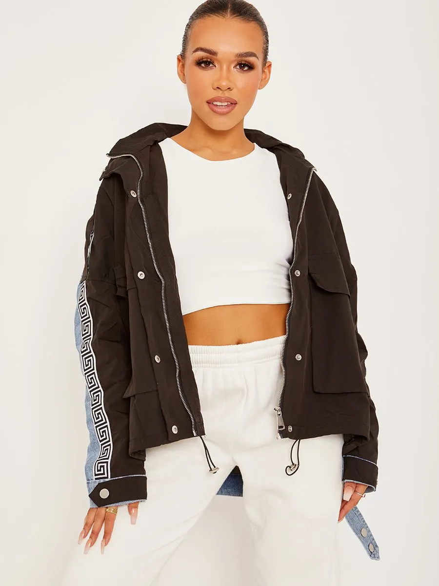 Aime Contrast Colour Block Denim Jacket In Black sold by Vivichi product image thumbnail 2