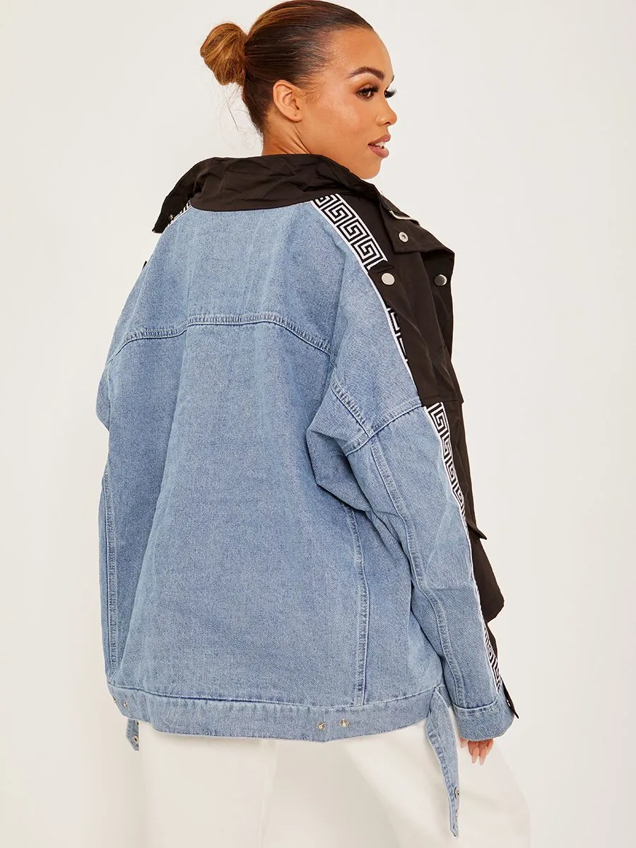 Aime Contrast Colour Block Denim Jacket In Black sold by Vivichi product image thumbnail 4