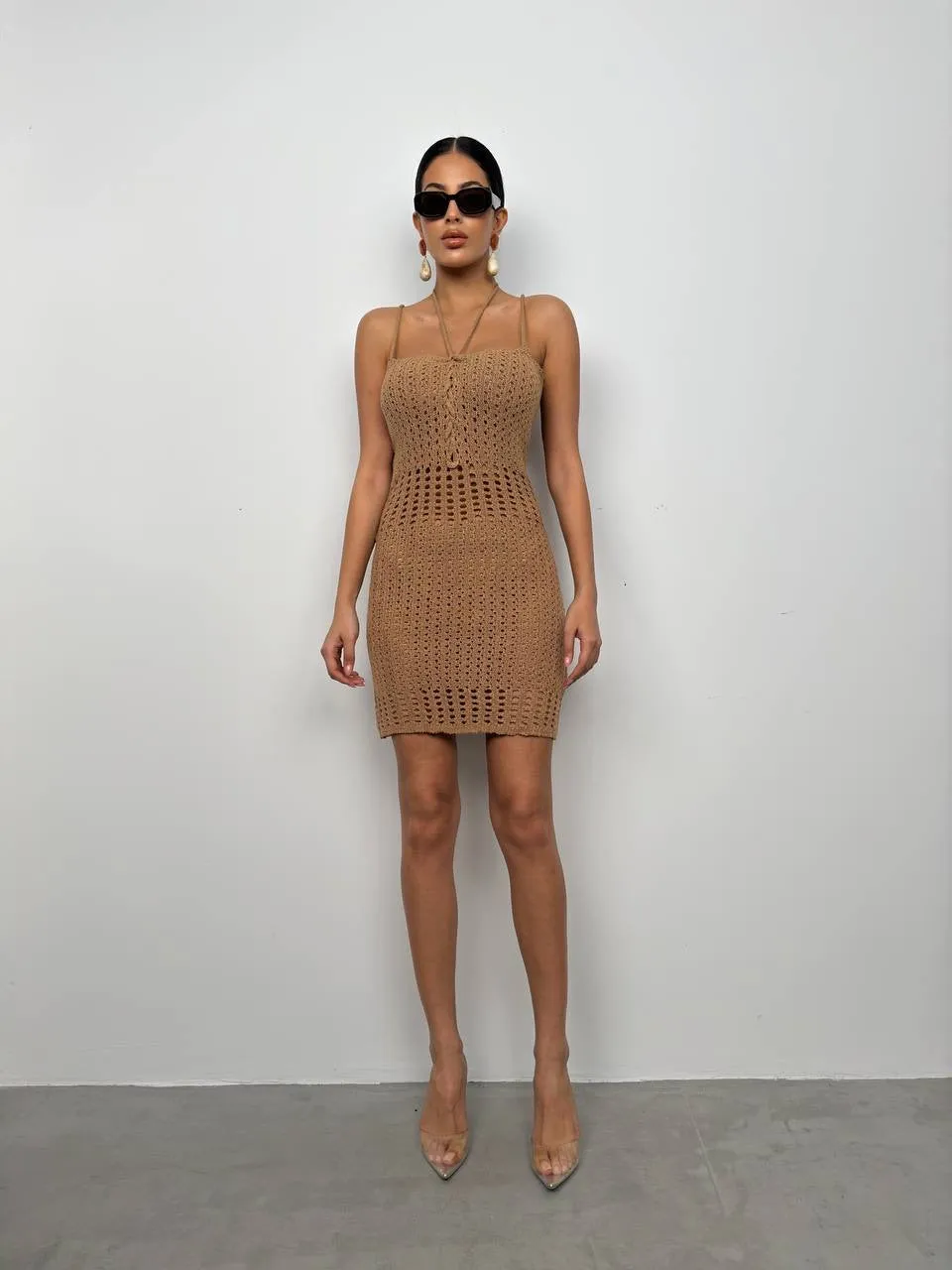 *PRE-ORDER* Kelly Knitted Mini Dress In Mocha sold by Vivichi product image thumbnail 3