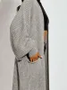 Clara Balloon Sleeves Knitted Open Cardigan In Grey sold by Vivichi