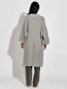 Clara Balloon Sleeves Knitted Open Cardigan In Grey sold by Vivichi