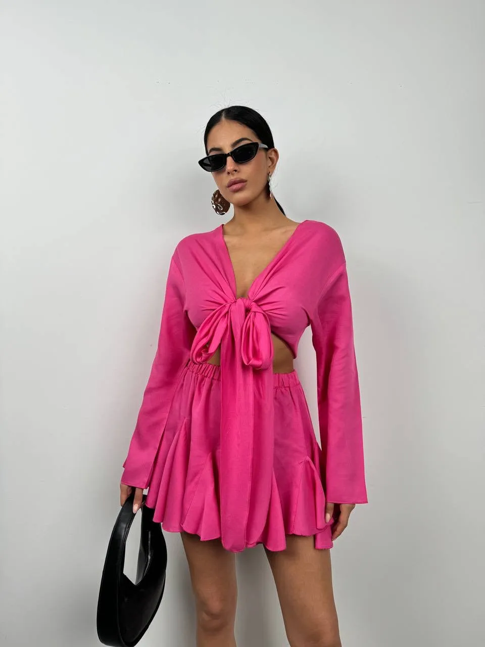 *PRE-ORDER* Debora Boat Neck Crop Top In Fuchsia sold by Vivichi product image thumbnail 2