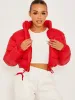 Dora Cropped Puffer Jacket In Red sold by Vivichi