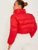 Dora Cropped Puffer Jacket In Red sold by Vivichi