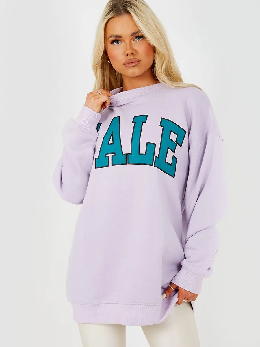 Nessy YALE Graphic Sweatshirt Jumper In Lilac sold by Vivichi
