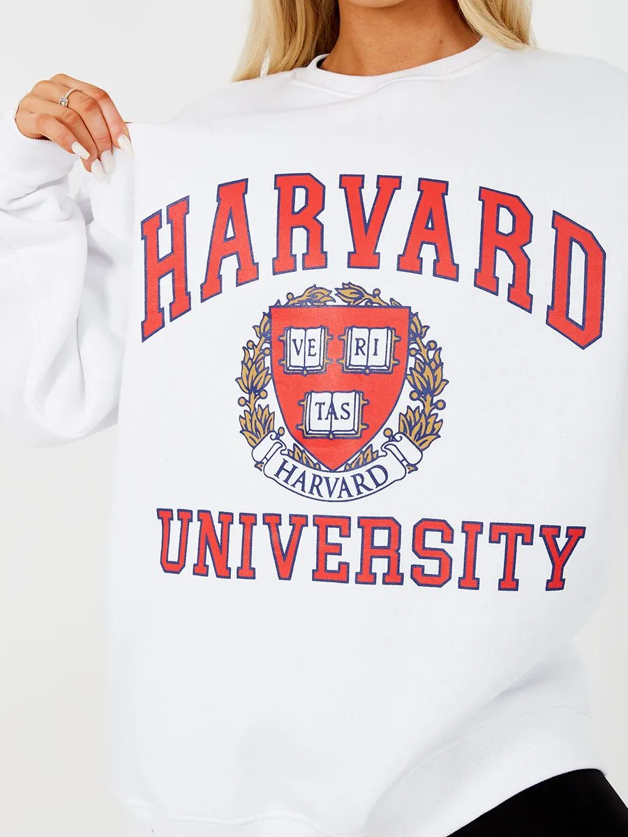 Jane HARVARD Graphic Sweatshirt Jumper In White sold by Vivichi product image thumbnail 2