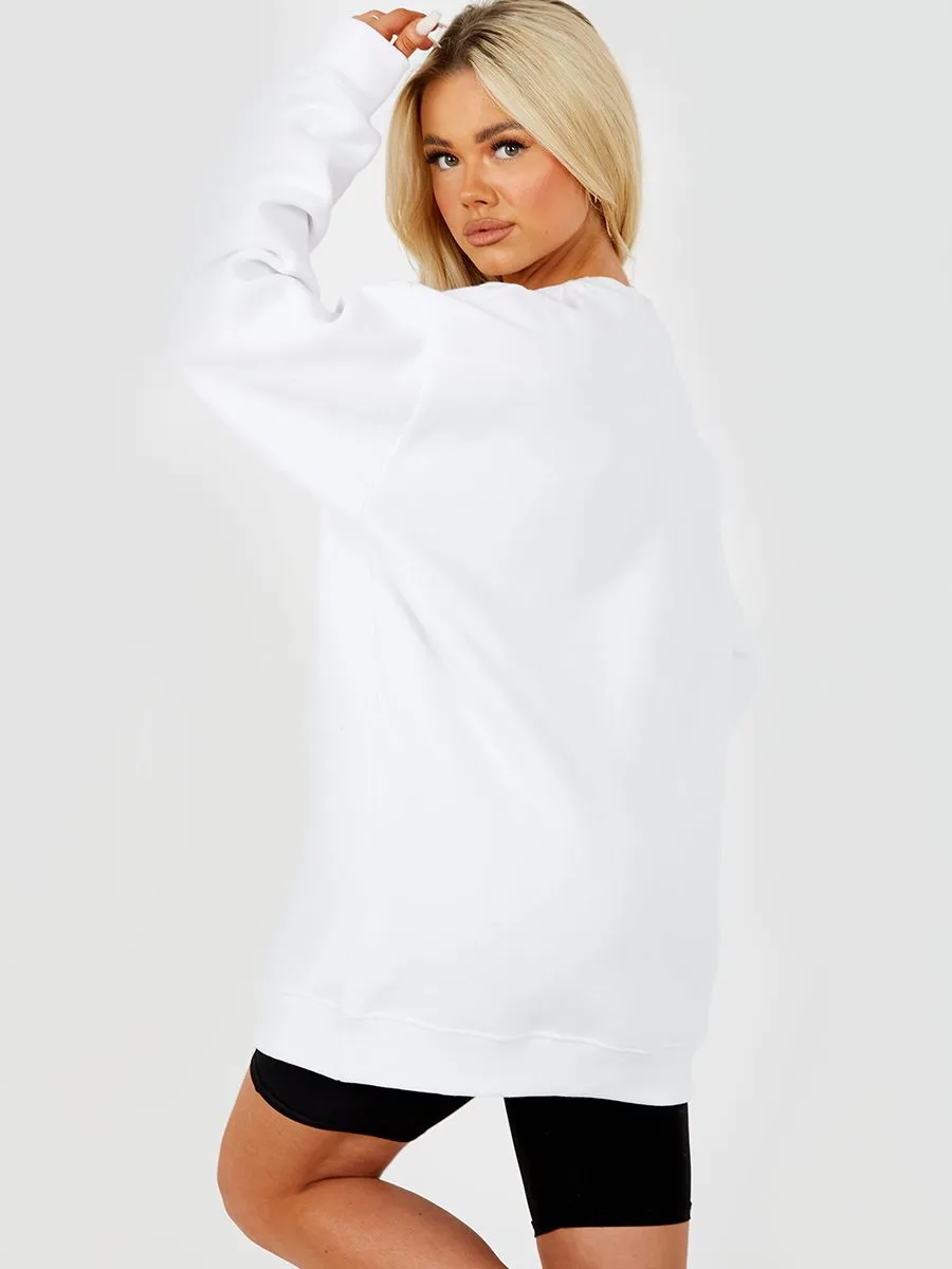 Jane HARVARD Graphic Sweatshirt Jumper In White sold by Vivichi product image thumbnail 3
