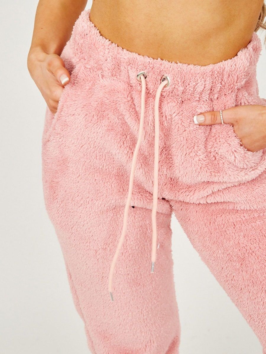 Grace Teddy Bear Borg Jogger In Pink sold by Vivichi product image thumbnail 3