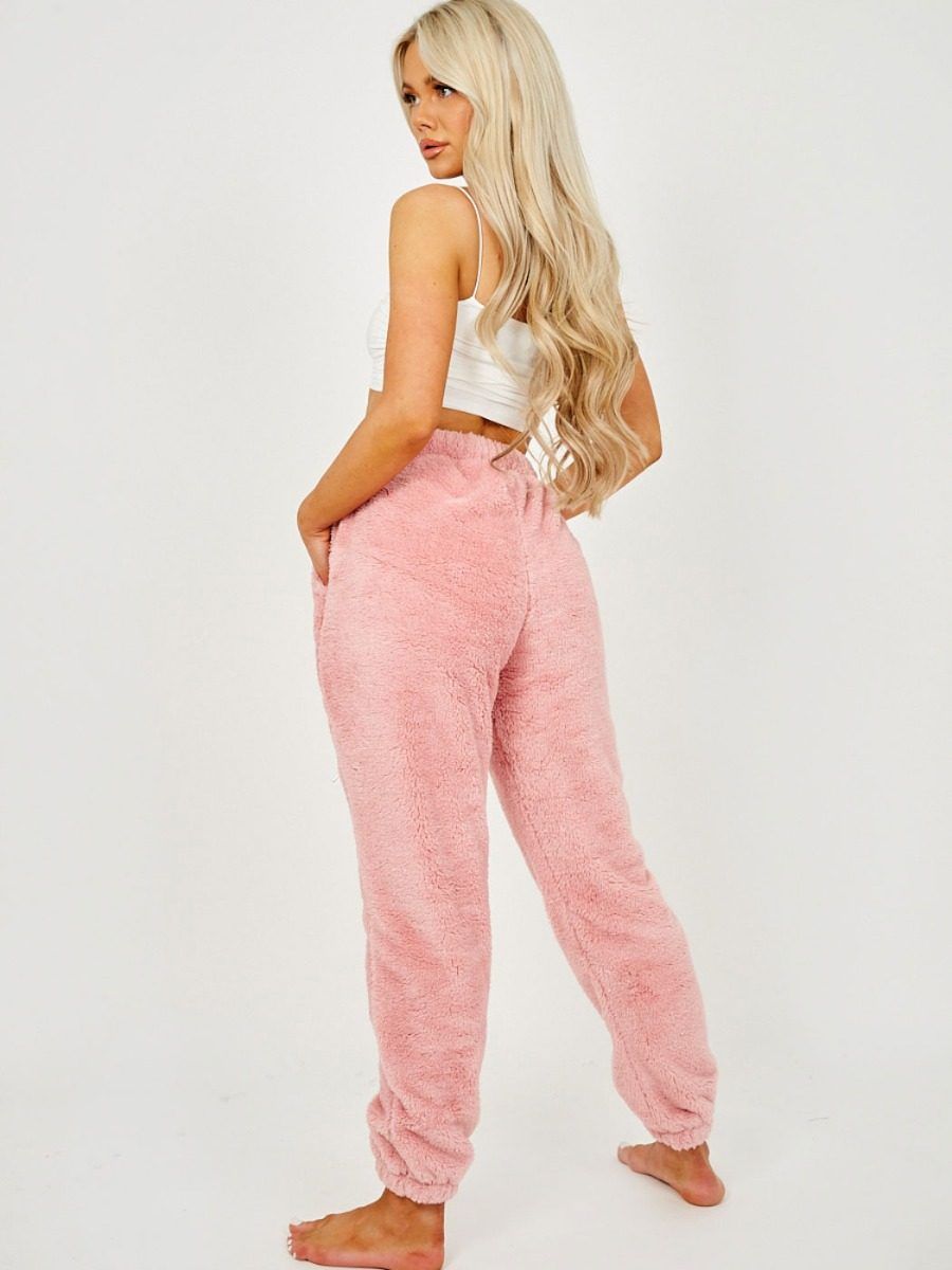 Grace Teddy Bear Borg Jogger In Pink sold by Vivichi product image thumbnail 2