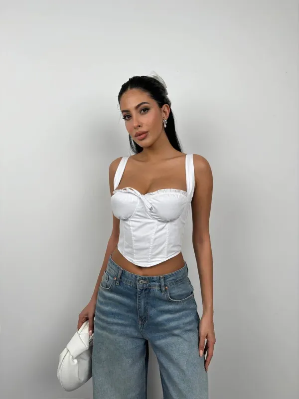 *PRE-ORDER* Molly Corset Top In White made by Vivichi