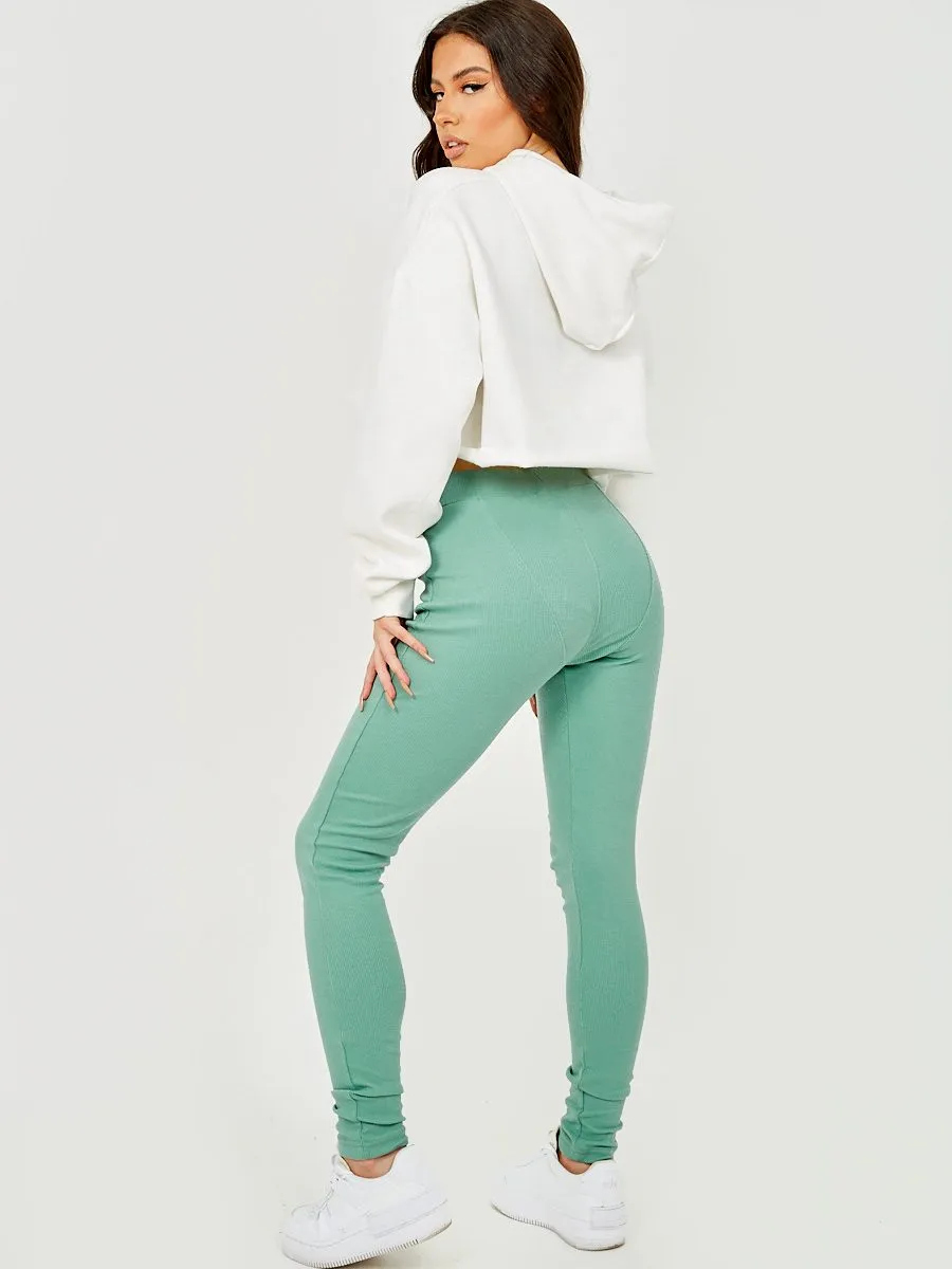 Ruth Seam Detail Ribbed Leggings In Green sold by Vivichi product image thumbnail 3
