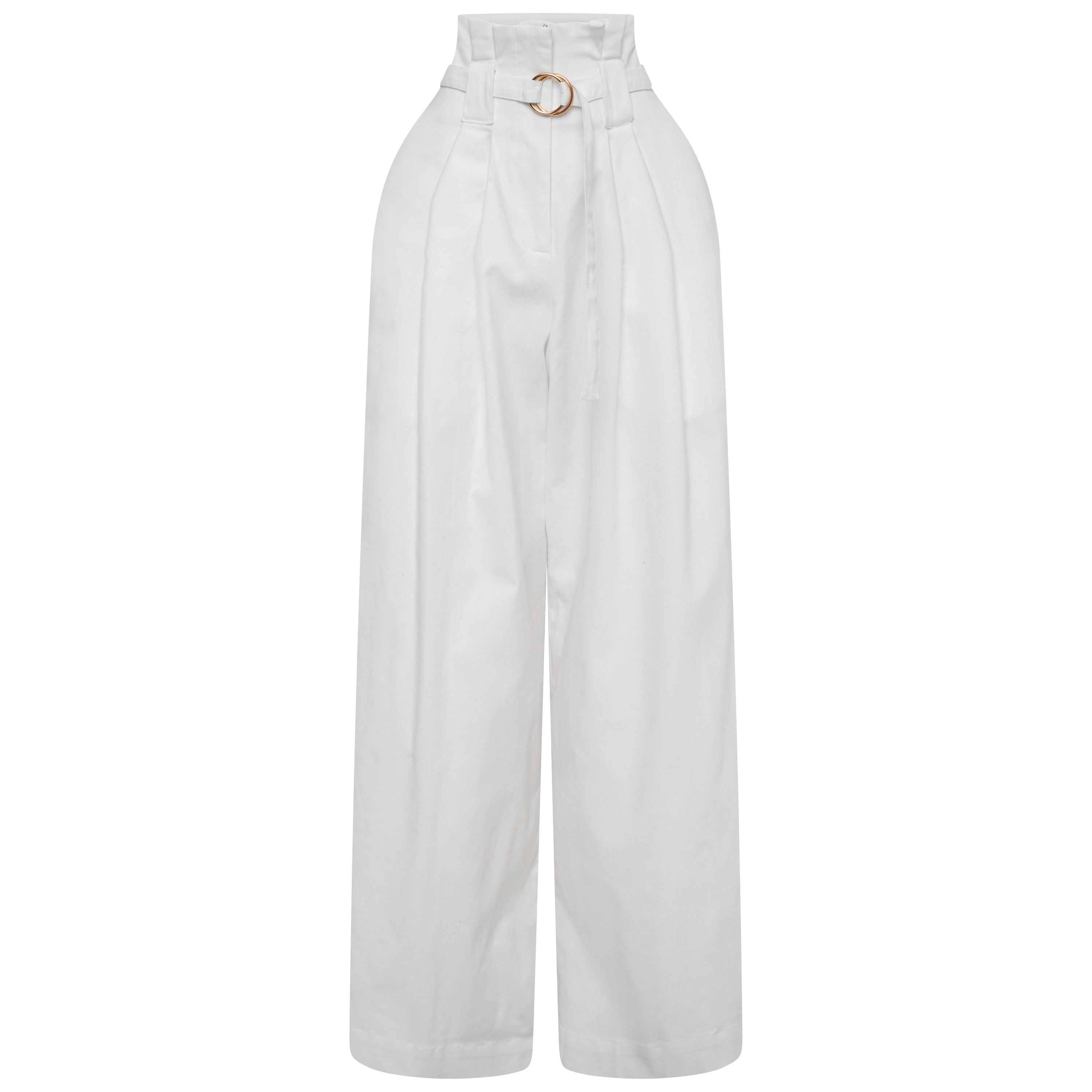 White High Waisted Flare Cargo sold by Honeyz