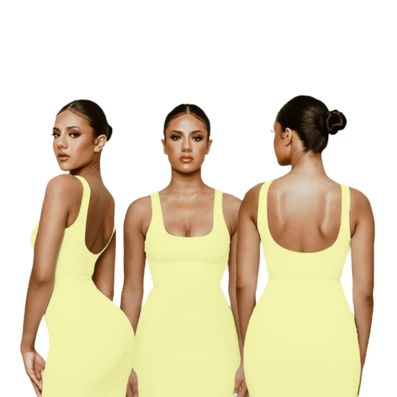 Petite Yellow Soft Bandage Mini Dress sold by Honeyz