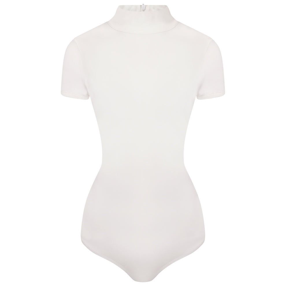 White Capped Sleeve Thong Bodysuit sold by Honeyz product image thumbnail 3