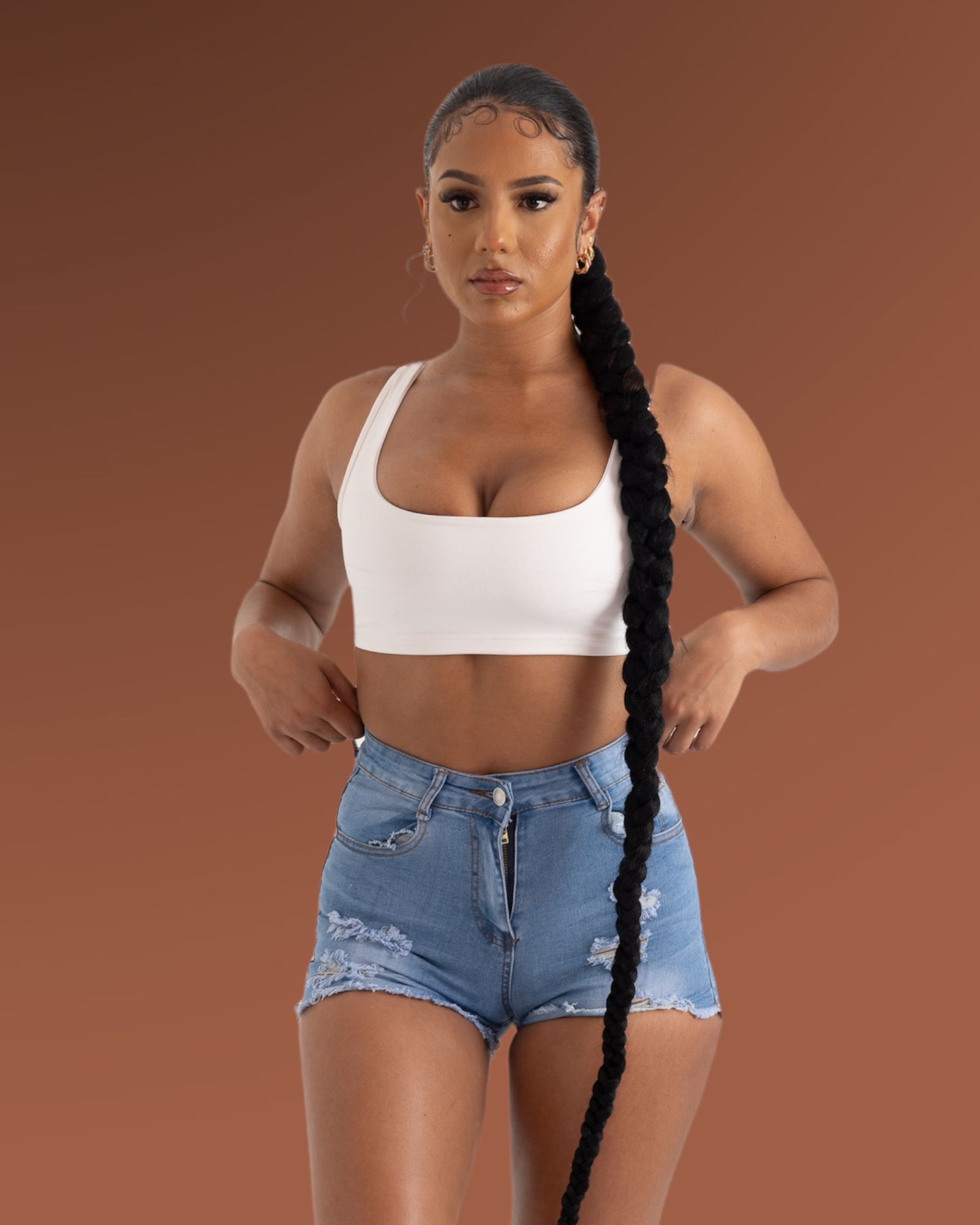 Light Blue Ripped Denim Shorts sold by Honeyz product image thumbnail 3