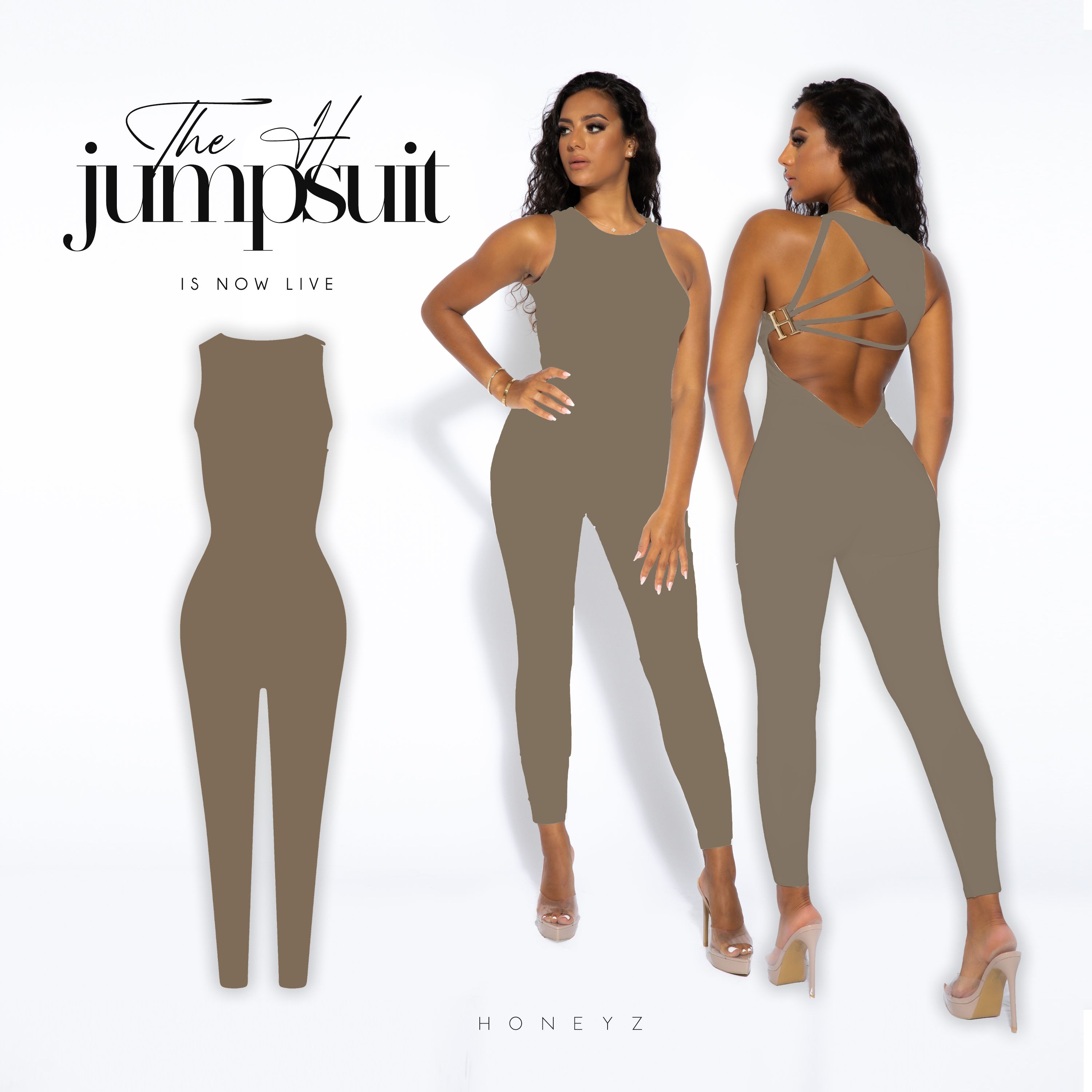 Khaki H Jumpsuit sold by Honeyz product image thumbnail 2