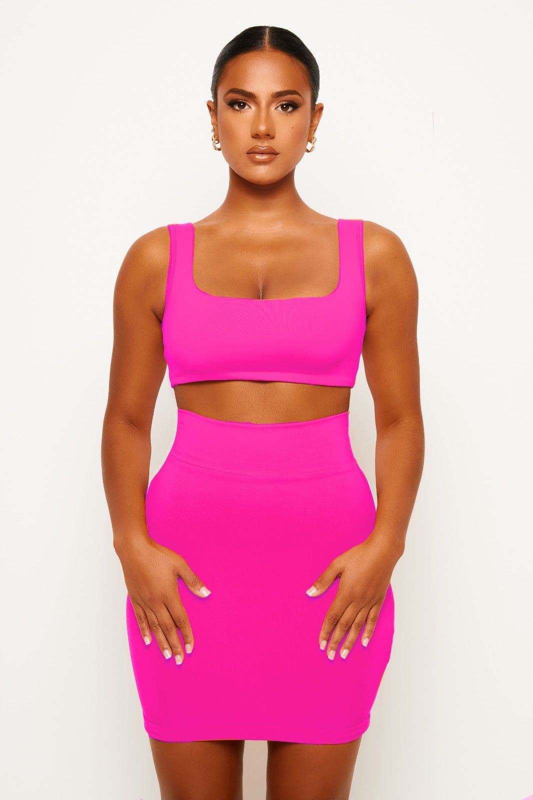 Hot Pink Soft Bandage Two Piece Mini sold by Honeyz product image thumbnail 2