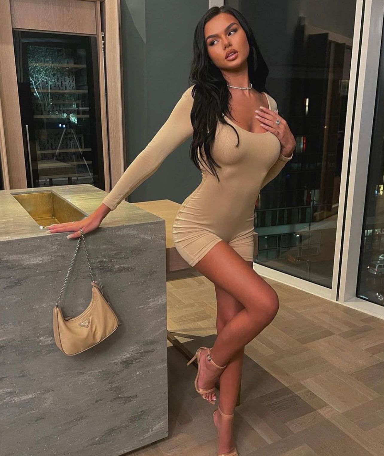 Beige Double Up Playsuit sold by Honeyz product image thumbnail 3