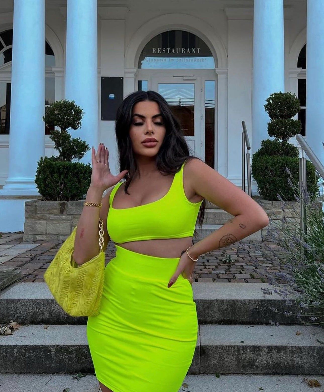 Neon Yellow Soft Bandage Two Piece Mini sold by Honeyz product image thumbnail 2