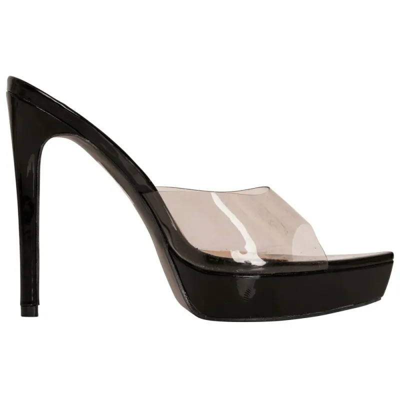 Black Perspex Heels sold by Honeyz