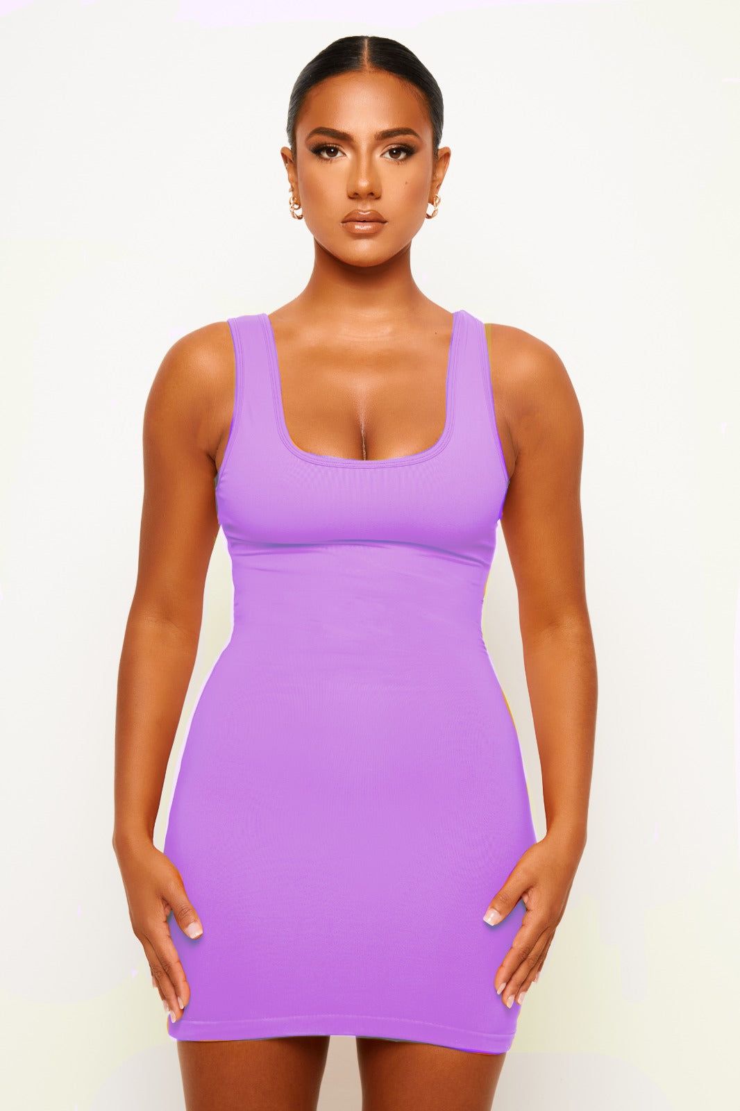Purple Soft Bandage Mini Dress sold by Honeyz product image thumbnail 3