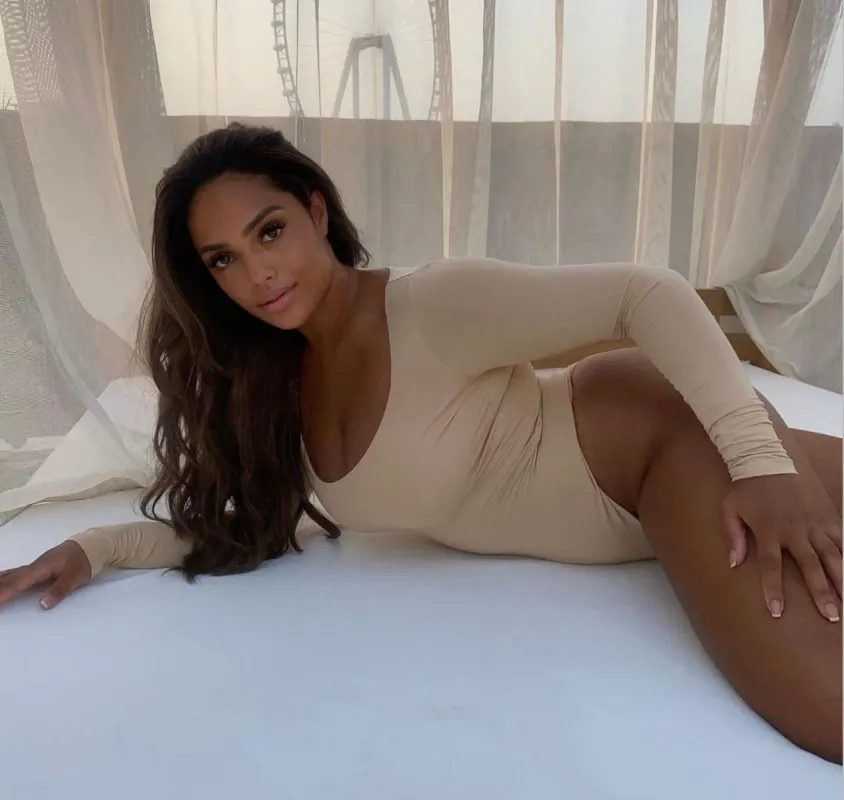 Beige Contoured Long Sleeved - Thong Bodysuit sold by Honeyz