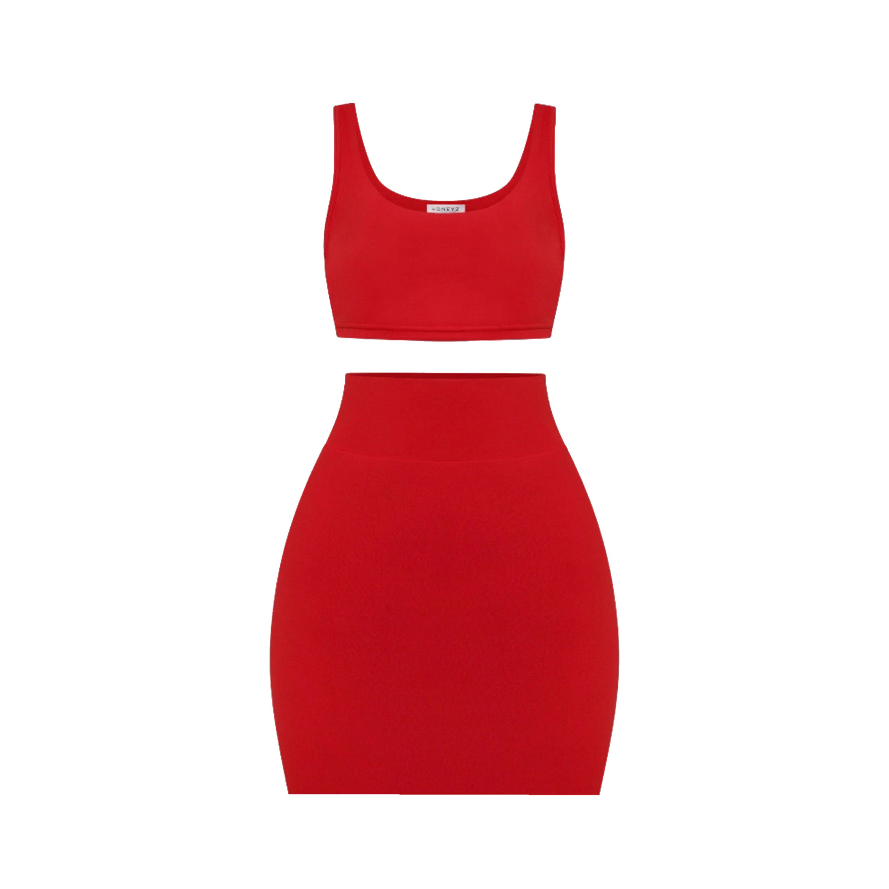 Petite Red Soft Bandage Two Piece Mini sold by Honeyz