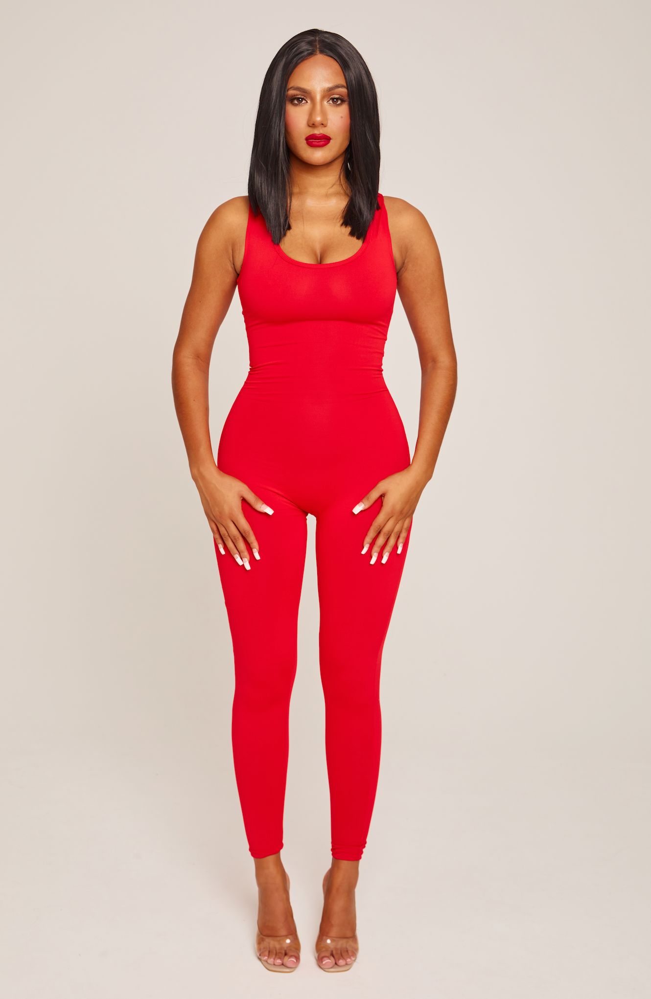 Red Jumpsuit- 2way wear sold by Honeyz product image thumbnail 2