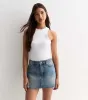 Blue Denim Mini Skirt sold by Honeyz