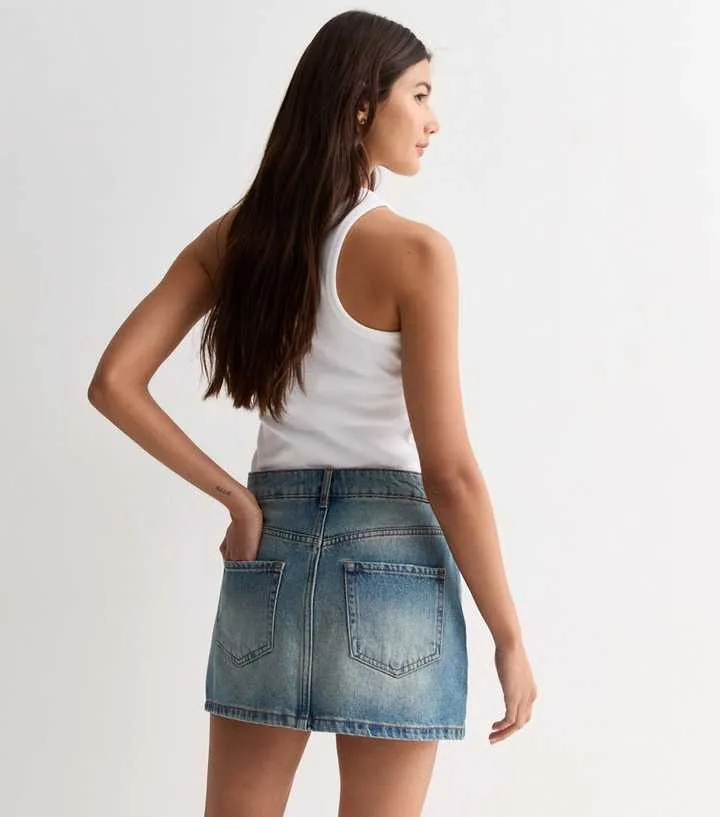 Blue Denim Mini Skirt sold by Honeyz product image thumbnail 2