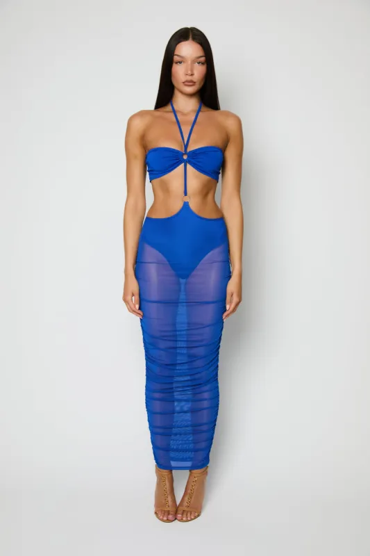 Escape Blue Mesh Ring Dress sold by Honeyz