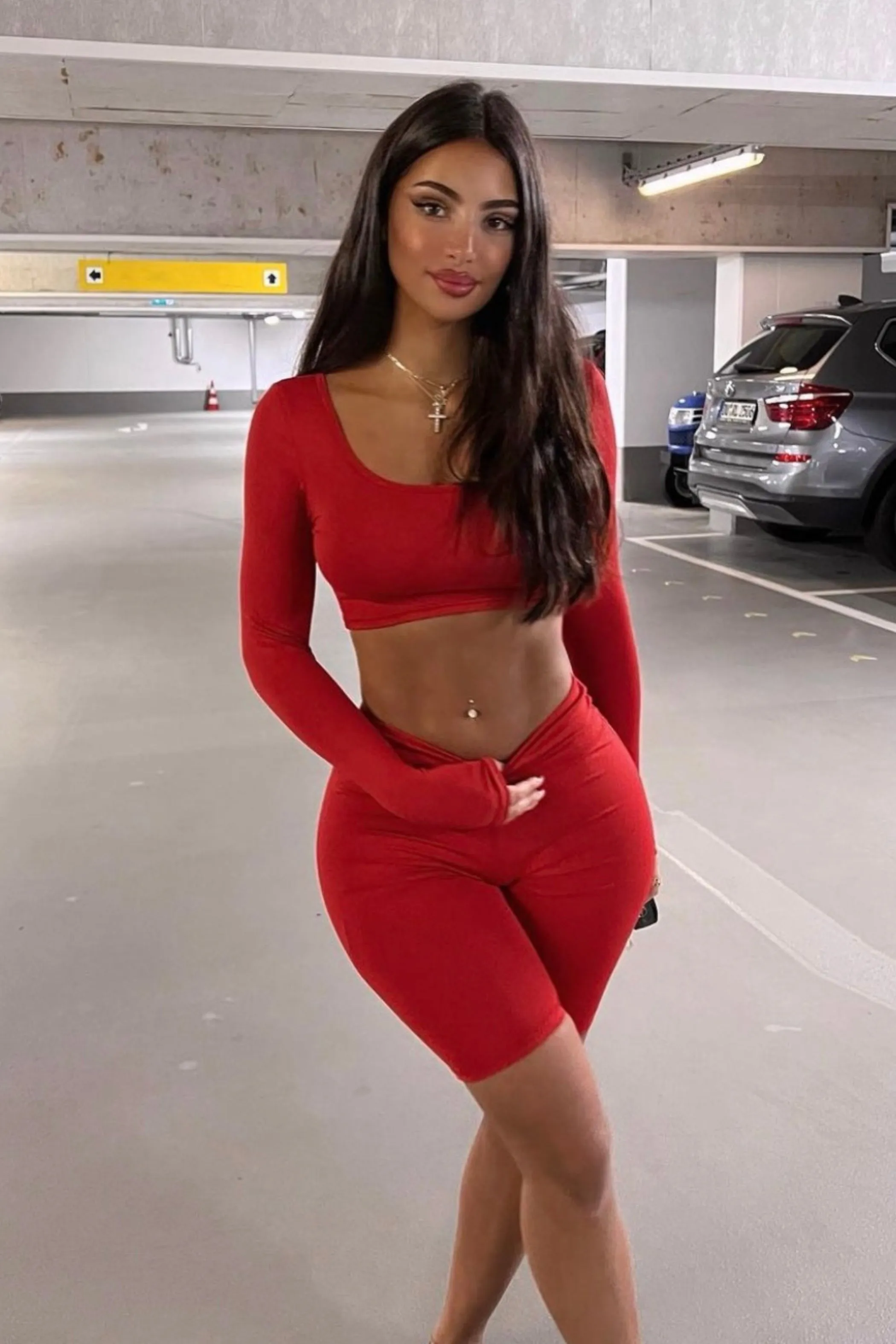 Red High Waisted Shorts sold by Honeyz