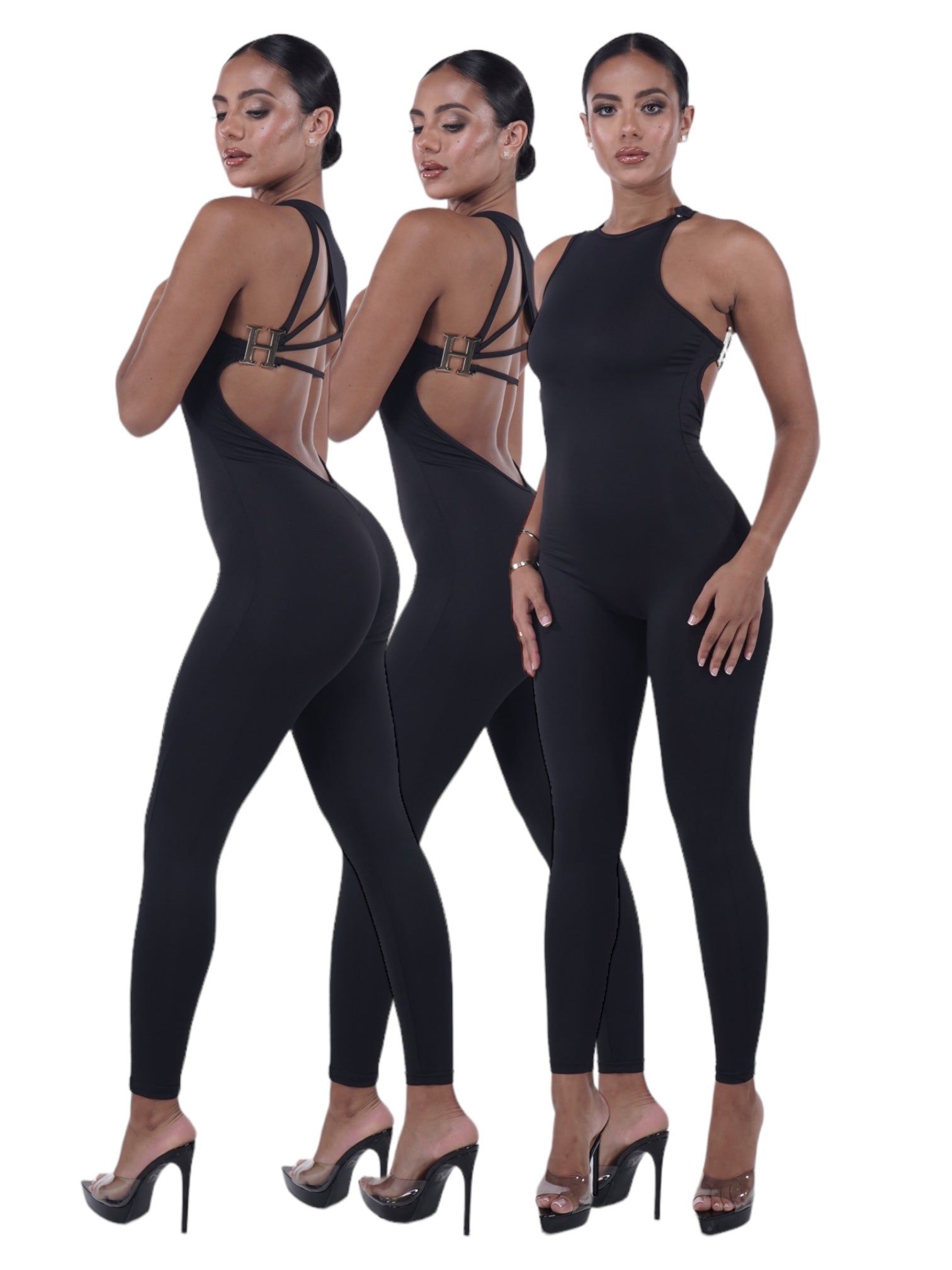 Black H Jumpsuit sold by Honeyz