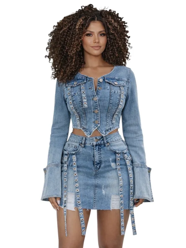Girl Next Door Denim Shirt made by Honeyz