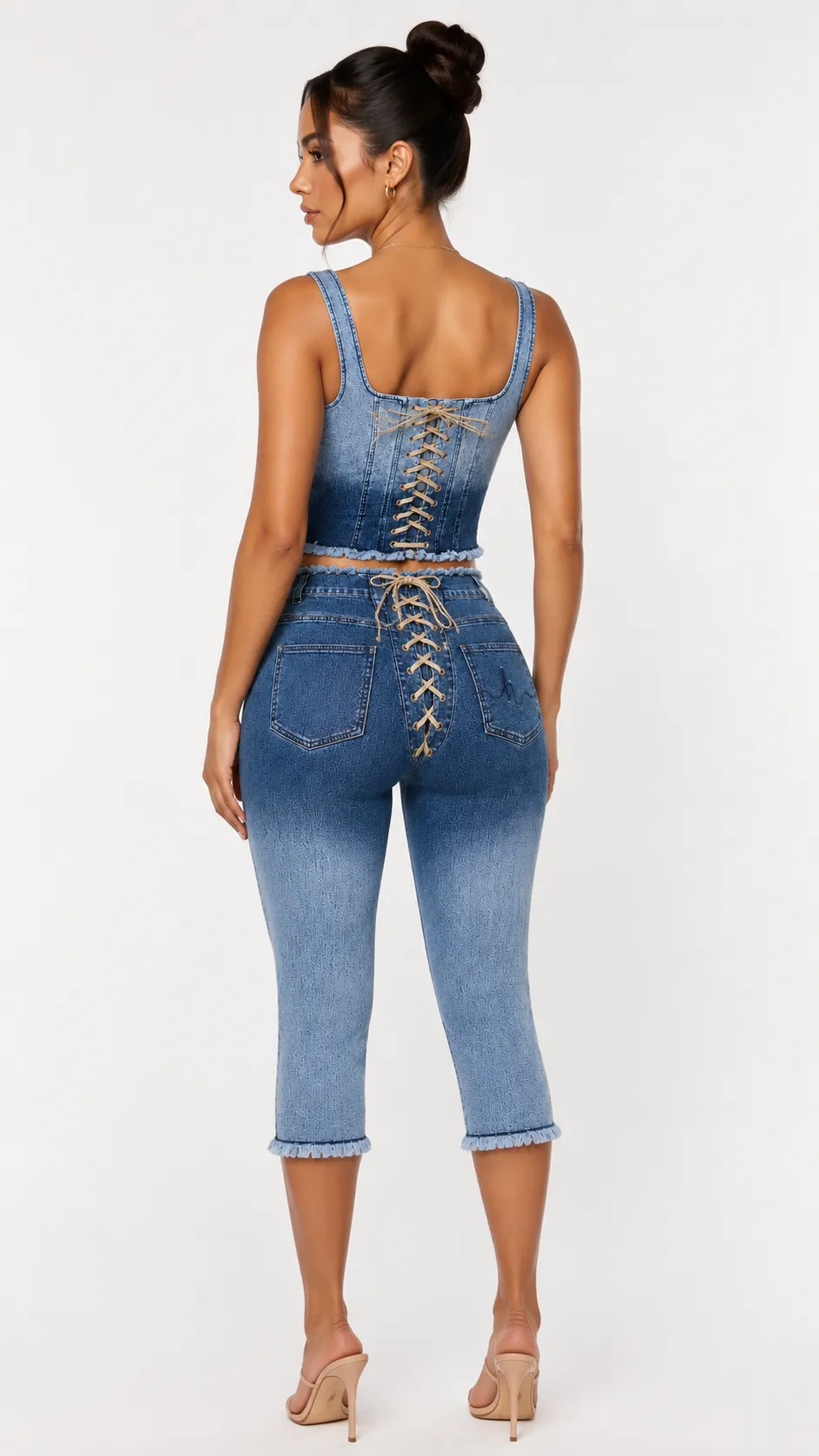 Ombré Capri Tie Me Up Set *Pre Order July 7th -15th Delivery* sold by Honeyz product image thumbnail 3