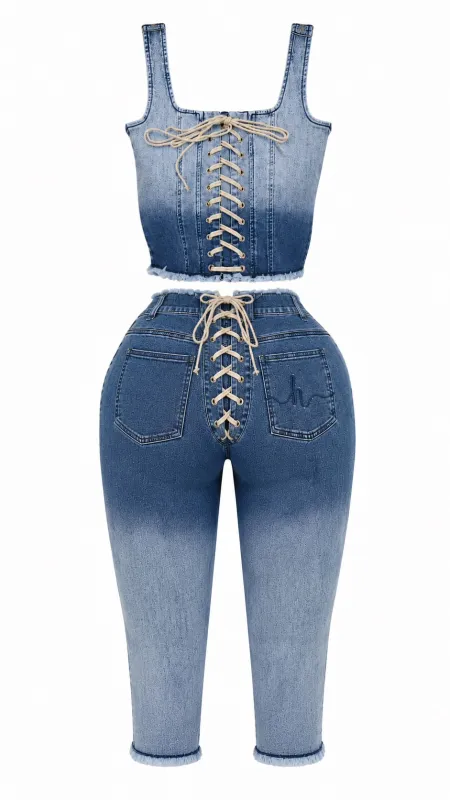 Ombré Capri Tie Me Up Set *Pre Order June 20-30th Delivery* made by Honeyz